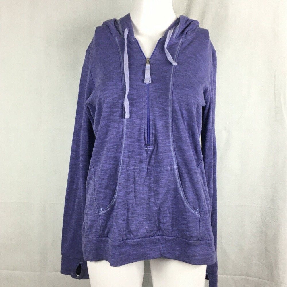 Lucy Top Womens Sz SP Purple Hoodie Full Zip Sweatshirt Sweater Thumb Holes